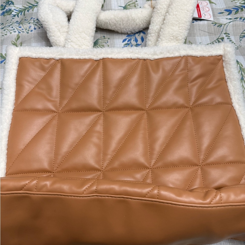 Cozy Tan Quilted Tote Bag